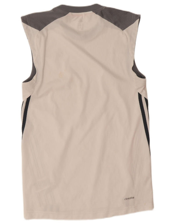 Adidas Mens Vest Top XS White Colourblock Polyester Sports