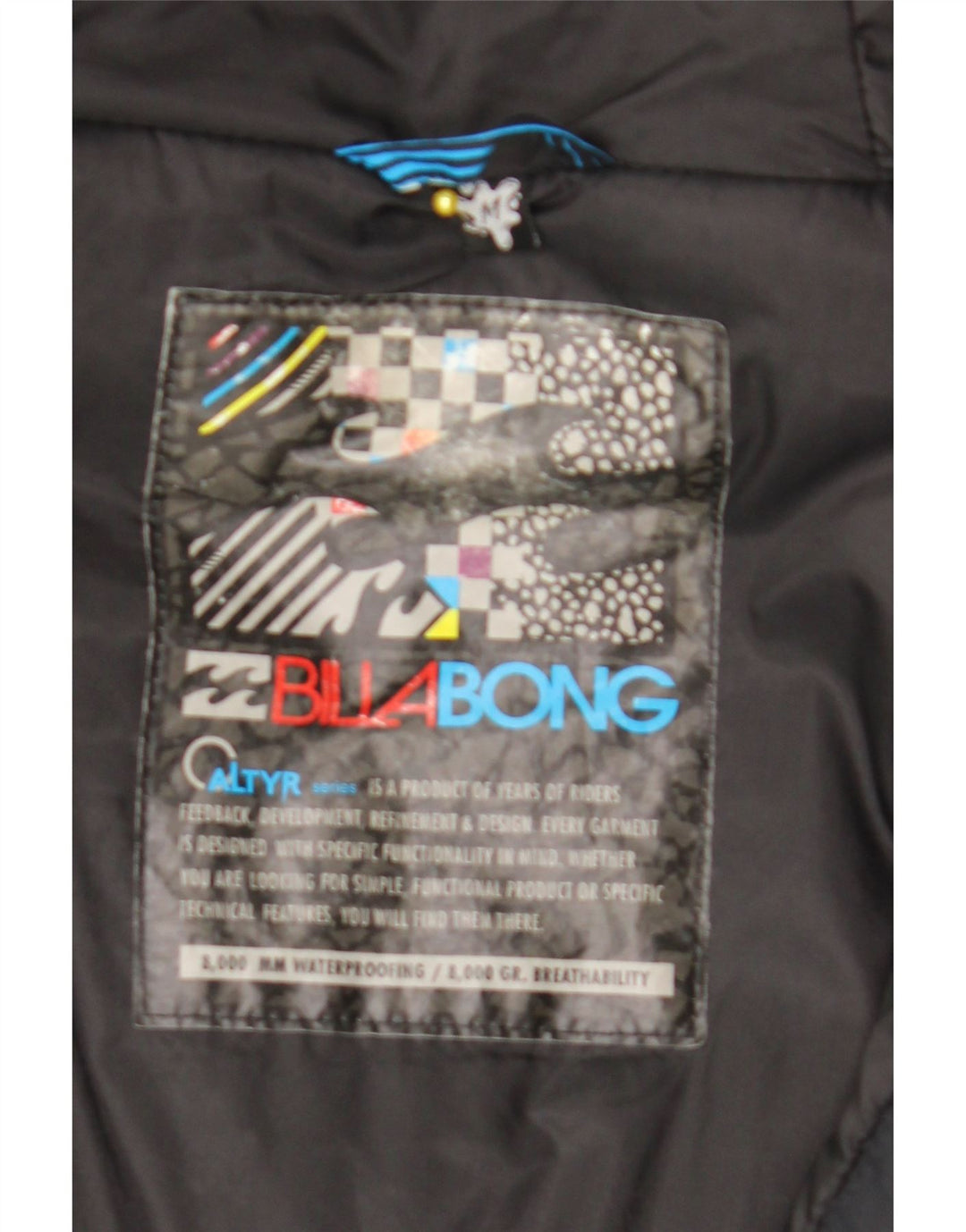 Billabong Mens Graphic Windbreaker Jacket UK 38 Medium Blue Geometric