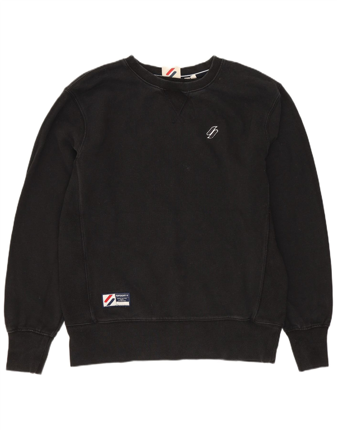 Superdry Mens Sweatshirt Jumper Medium Black Cotton