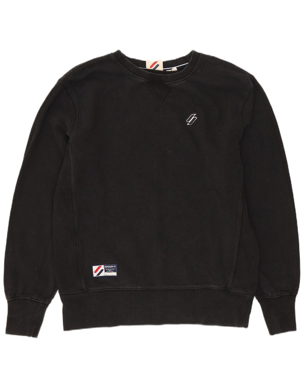 Superdry Mens Sweatshirt Jumper Medium Black Cotton