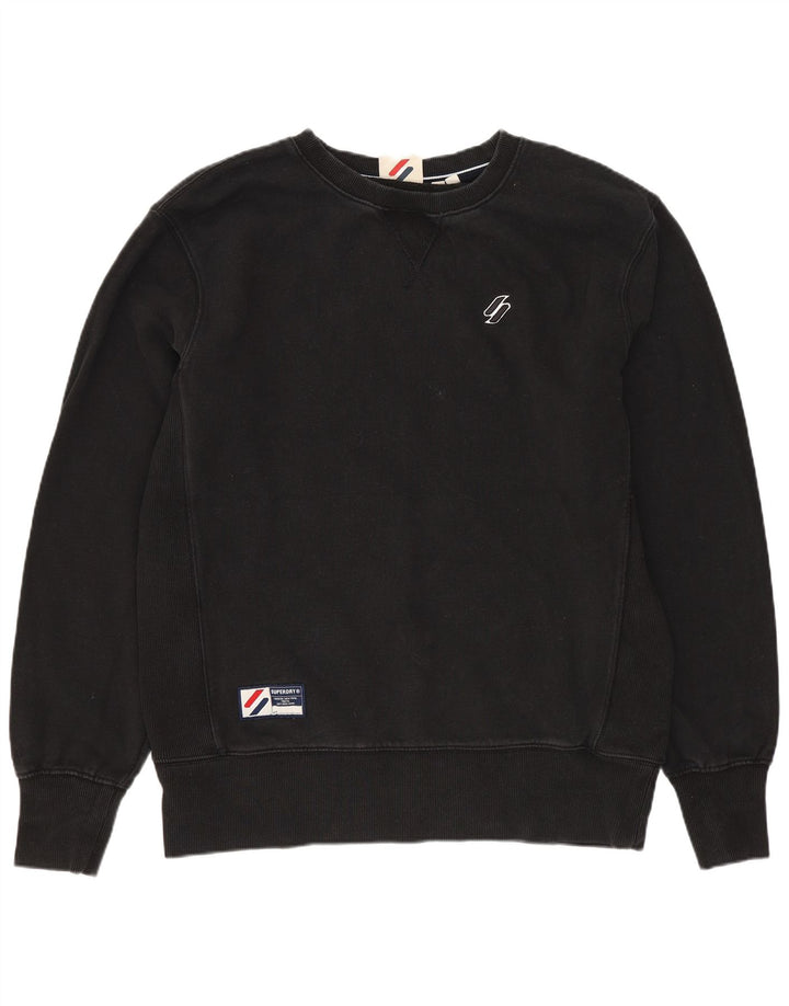 Superdry Mens Sweatshirt Jumper Medium Black Cotton