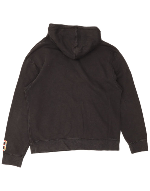 JORDAN Mens Graphic Standard Fit Hoodie Jumper Medium Black Cotton