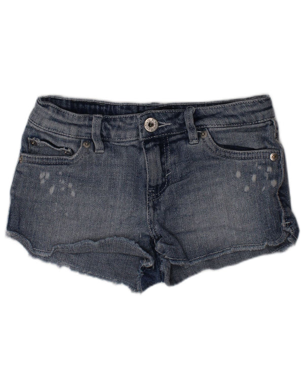 LEVI'S Girls Denim Shorts 7-8 Years W24 Blue Ramie