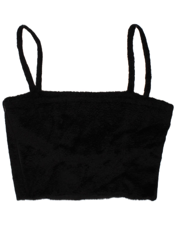 Mariella Burani Womens Amuleti Crop Top UK 14 Medium Black Viscose