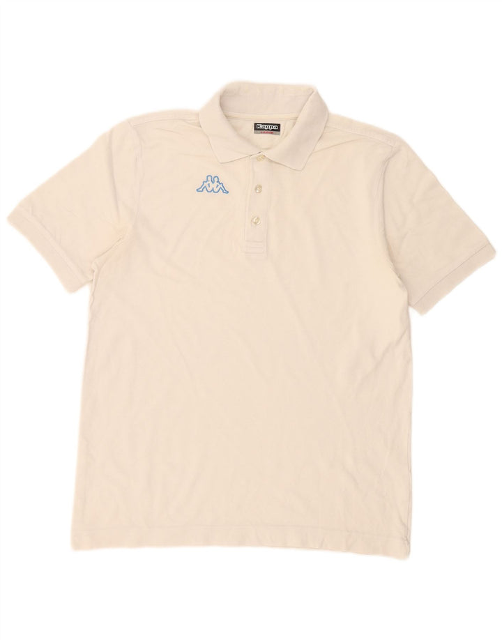 Kappa Mens Graphic Polo Shirt Large White Cotton