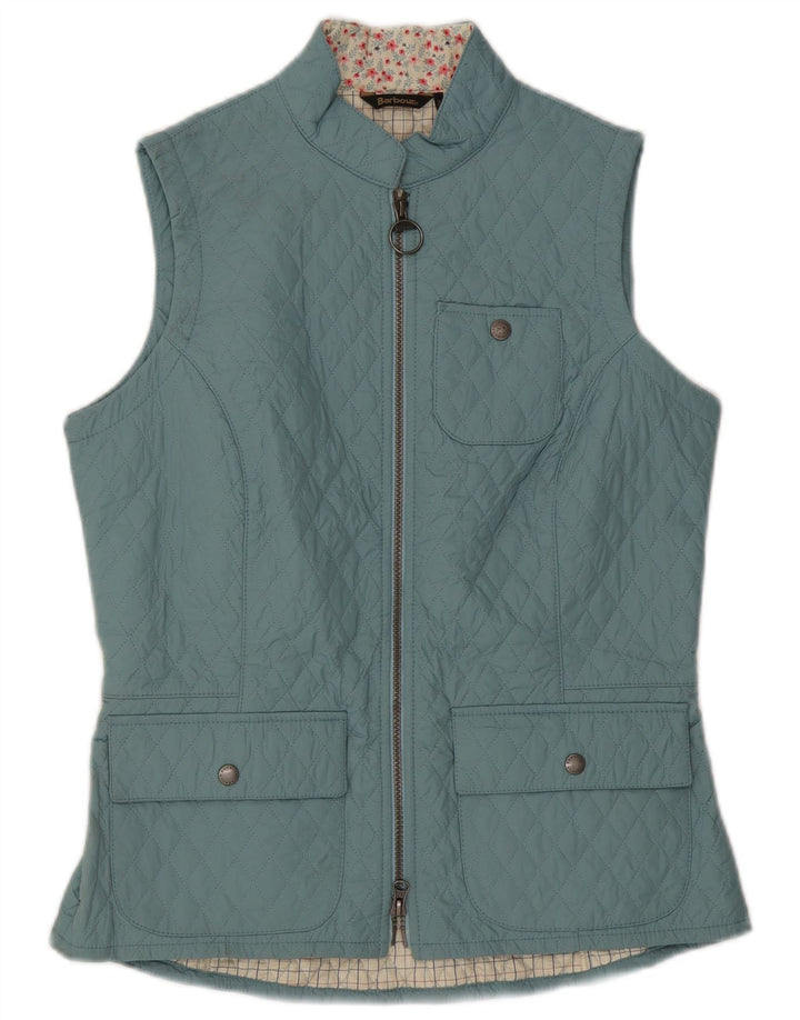 Barbour Womens Quilted Gilet UK 12 Medium Blue Polyamide