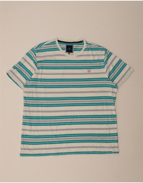 Crew Clothing Mens T-Shirt Top 3XL White Striped Cotton