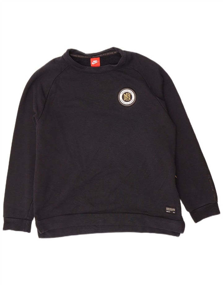 Nike Mens Graphic Sweatshirt Jumper Large Black Cotton