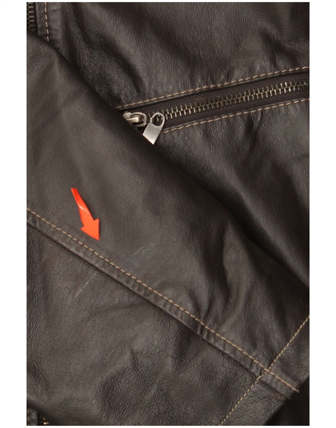 KARTEL Mens Leather Jacket UK 38 Medium Brown Leather