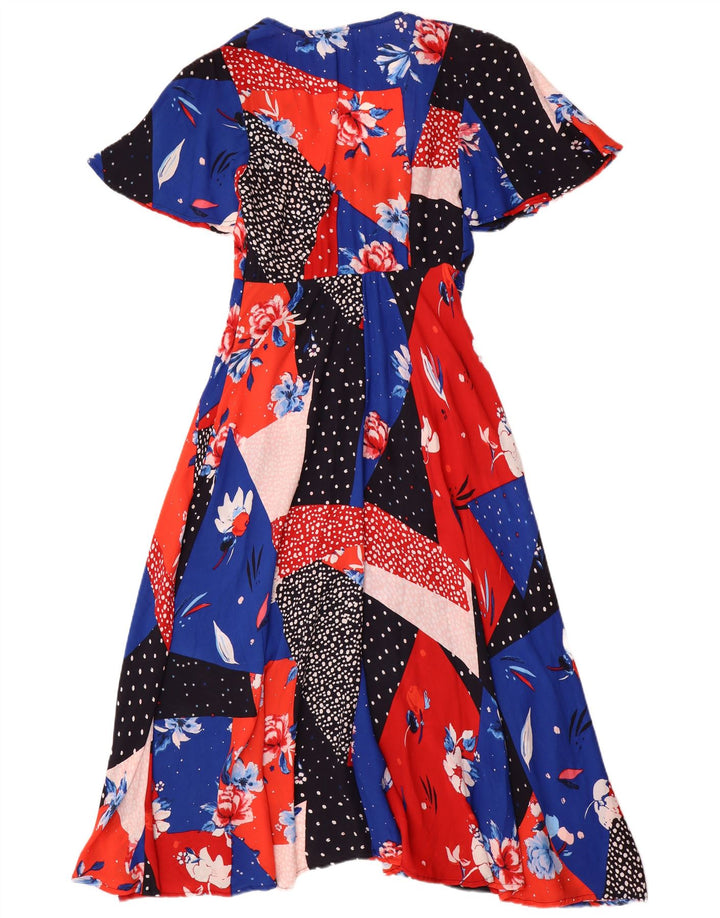 Monsoon Womens Maxi Dress UK 8 Small Multicoloured Patchwork Viscose