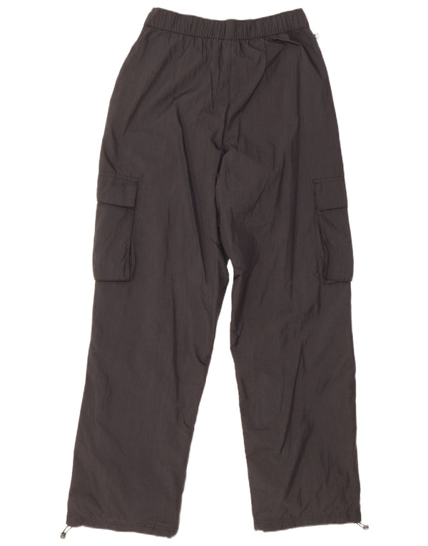 ADIDAS Womens Straight Cargo Trousers UK 4 XS W24 L27 Black Polyamide