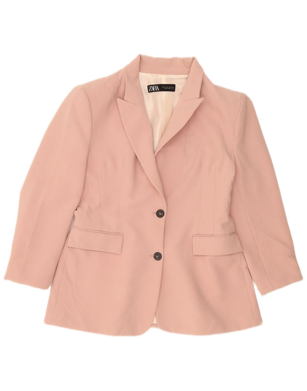 Zara Womens 2 Button Blazer Jacket UK 18 XL Pink