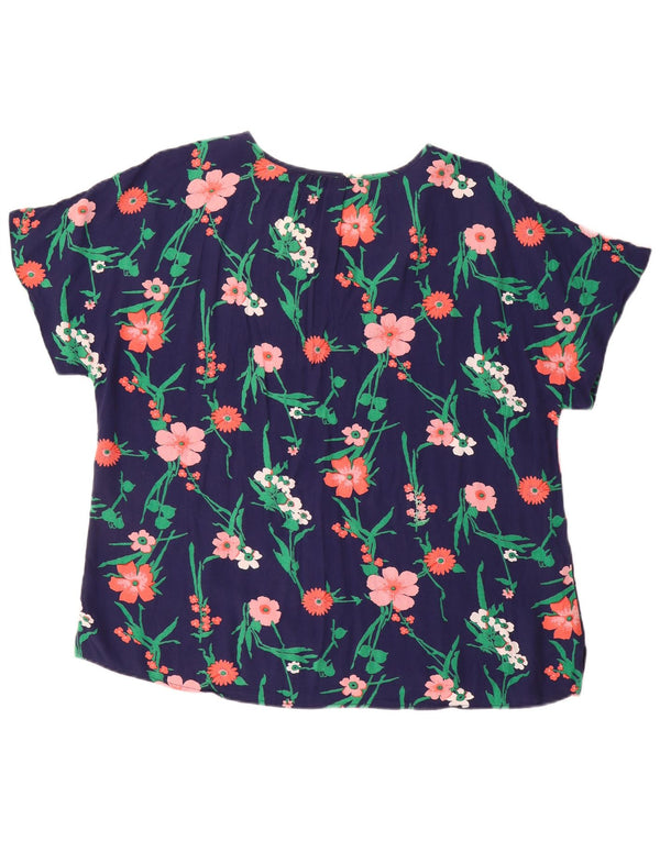 Gant Womens Blouse Top UK 16 Large Navy Blue Floral