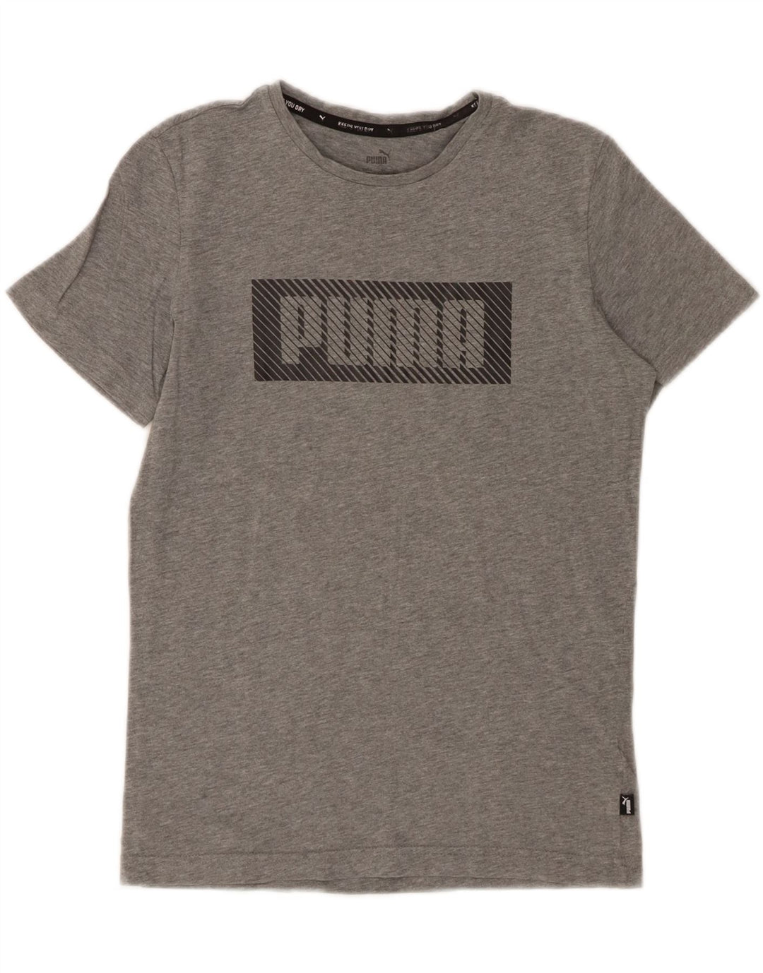 Puma Boys Graphic T-Shirt Top 13-14 Years Large Grey Cotton