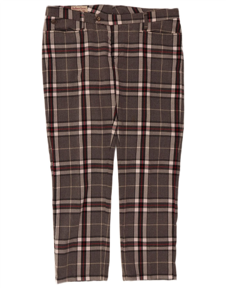 MARLBORO CLASSICS Womens Straight Casual Trousers W34 L27 Grey Check