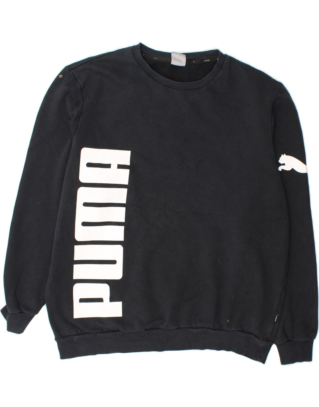 PUMA Mens Graphic Sweatshirt Jumper XL Black Cotton Vintage Puma and Second-Hand Puma from Messina Hembry 