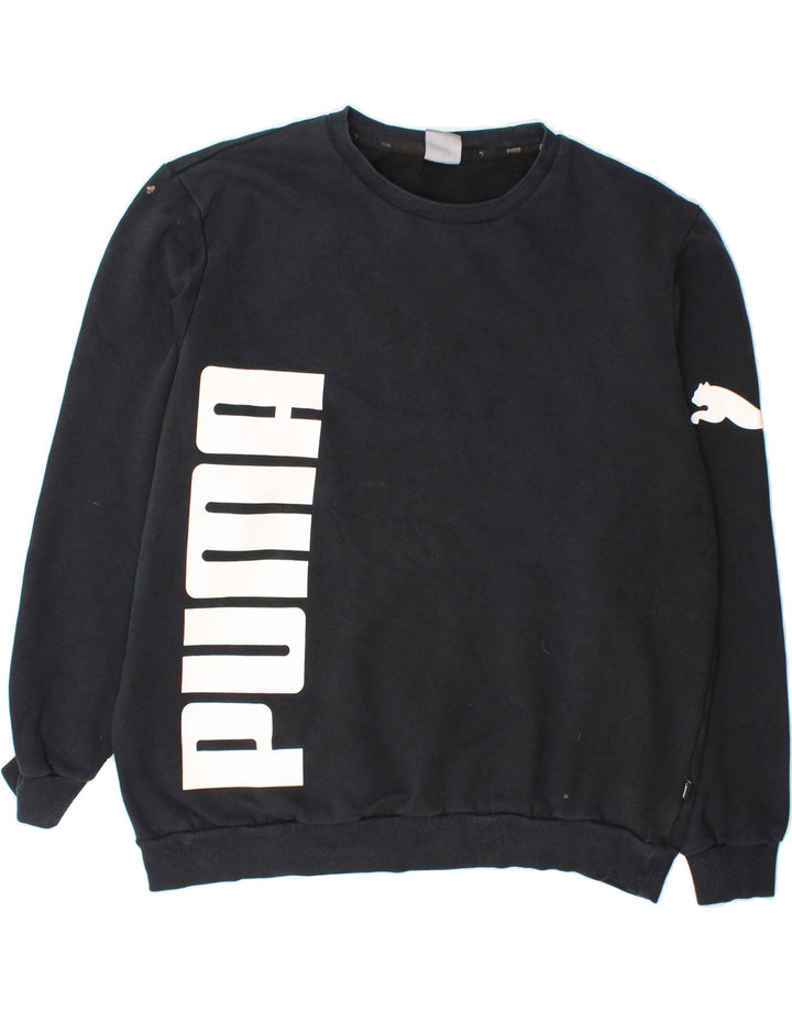 PUMA Mens Graphic Sweatshirt Jumper XL Black Cotton Vintage Puma and Second-Hand Puma from Messina Hembry 