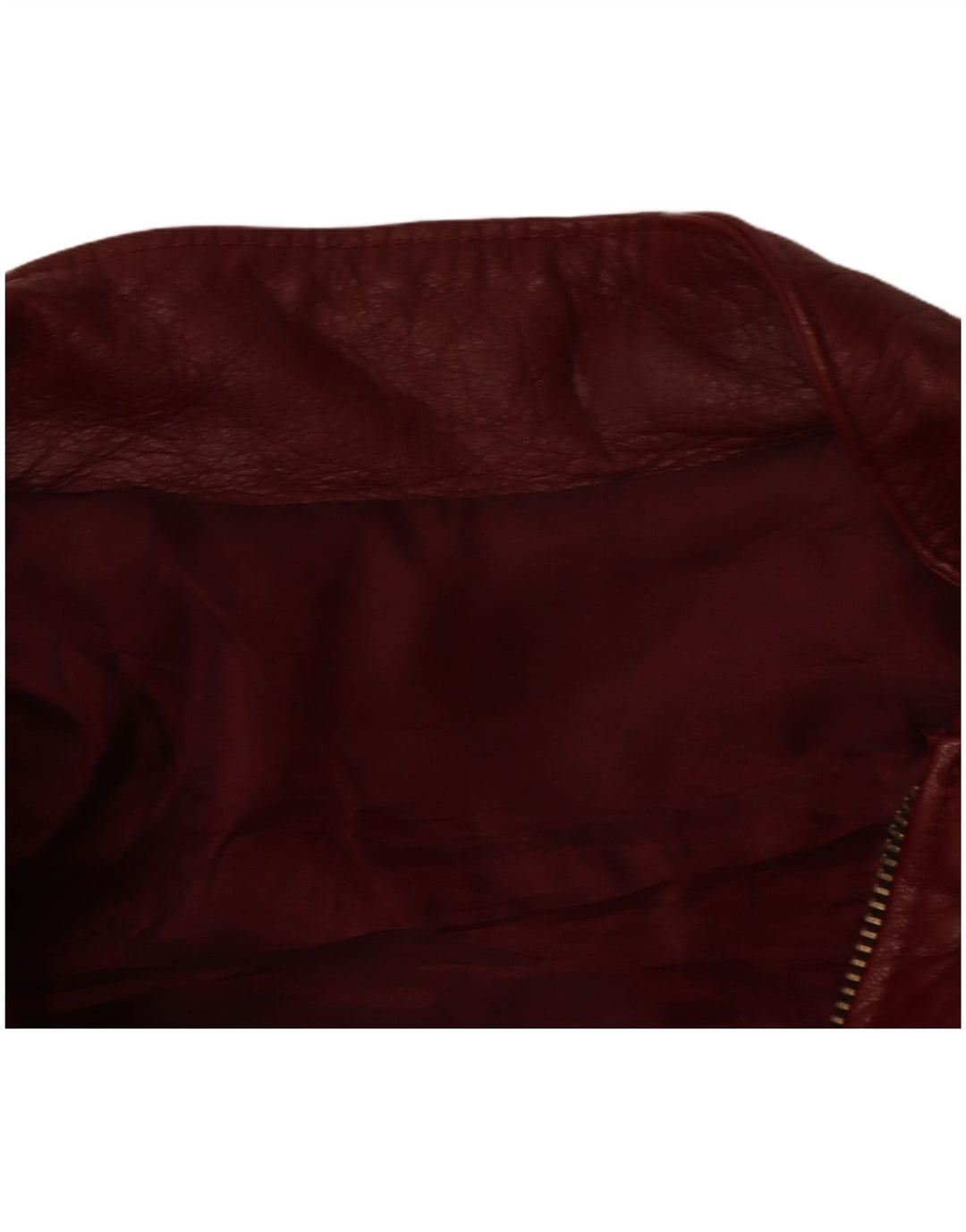 VINTAGE Womens Leather Jacket UK 10 Small Burgundy Leather