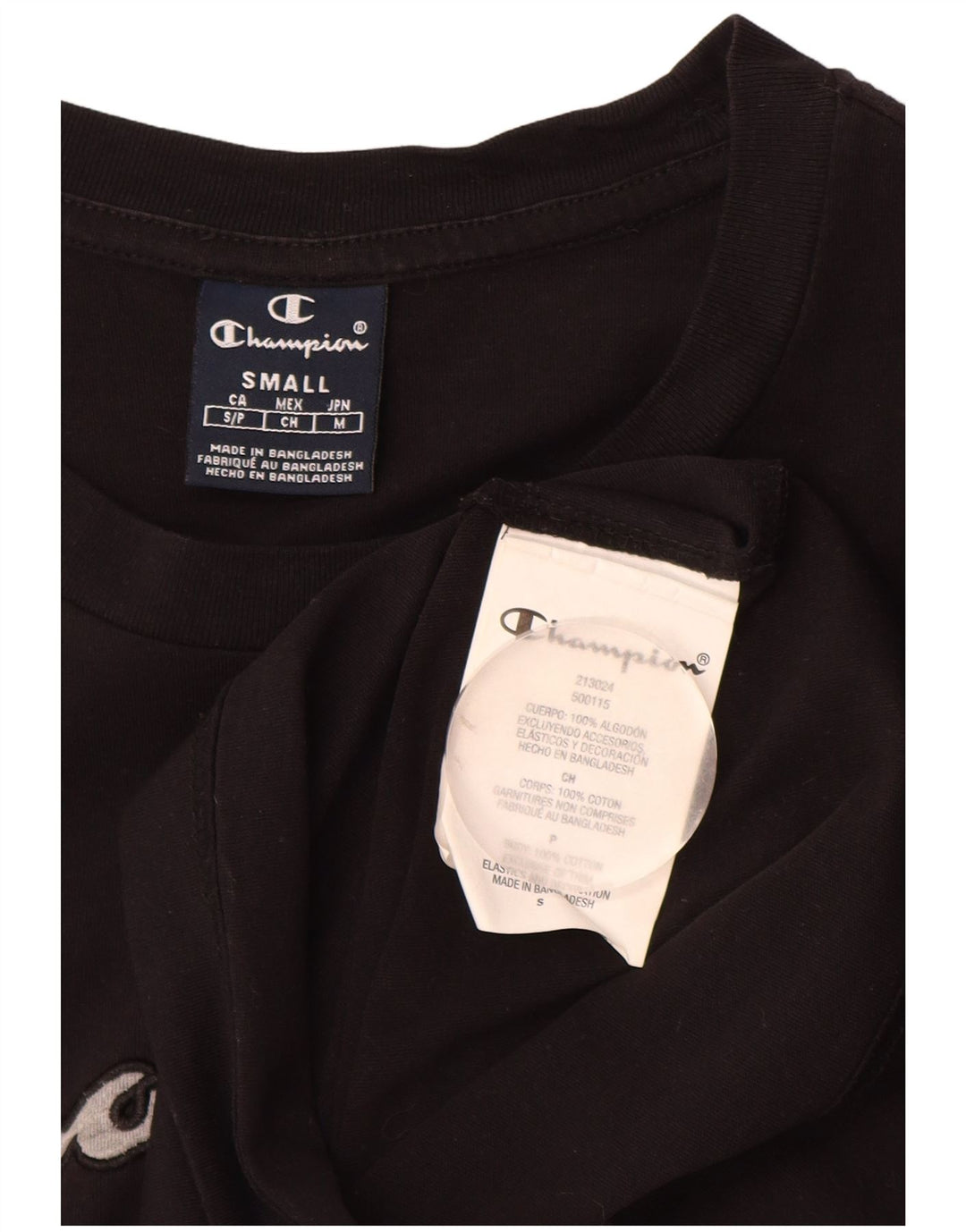 CHAMPION Mens Graphic T-Shirt Top Small Black Cotton