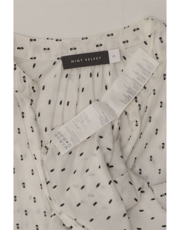 MINT VELVET Womens Graphic Shirt Blouse UK 14 Large White Floral Cotton