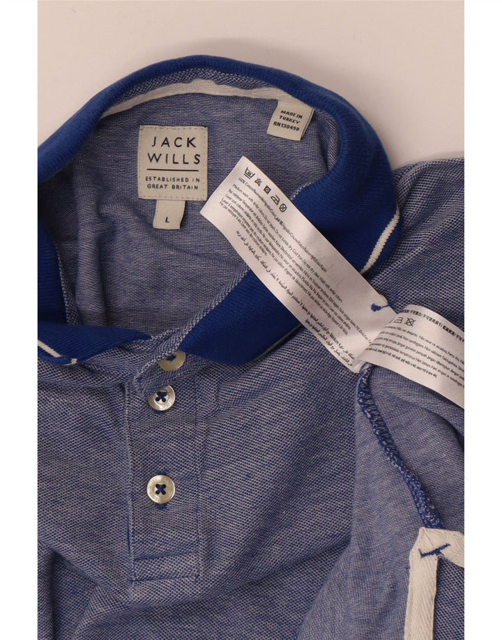 Jack Wills Mens Polo Shirt Large Blue Cotton