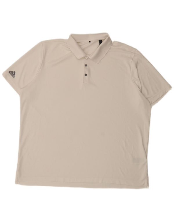 Adidas Mens Polo Shirt 2XL White Polyester