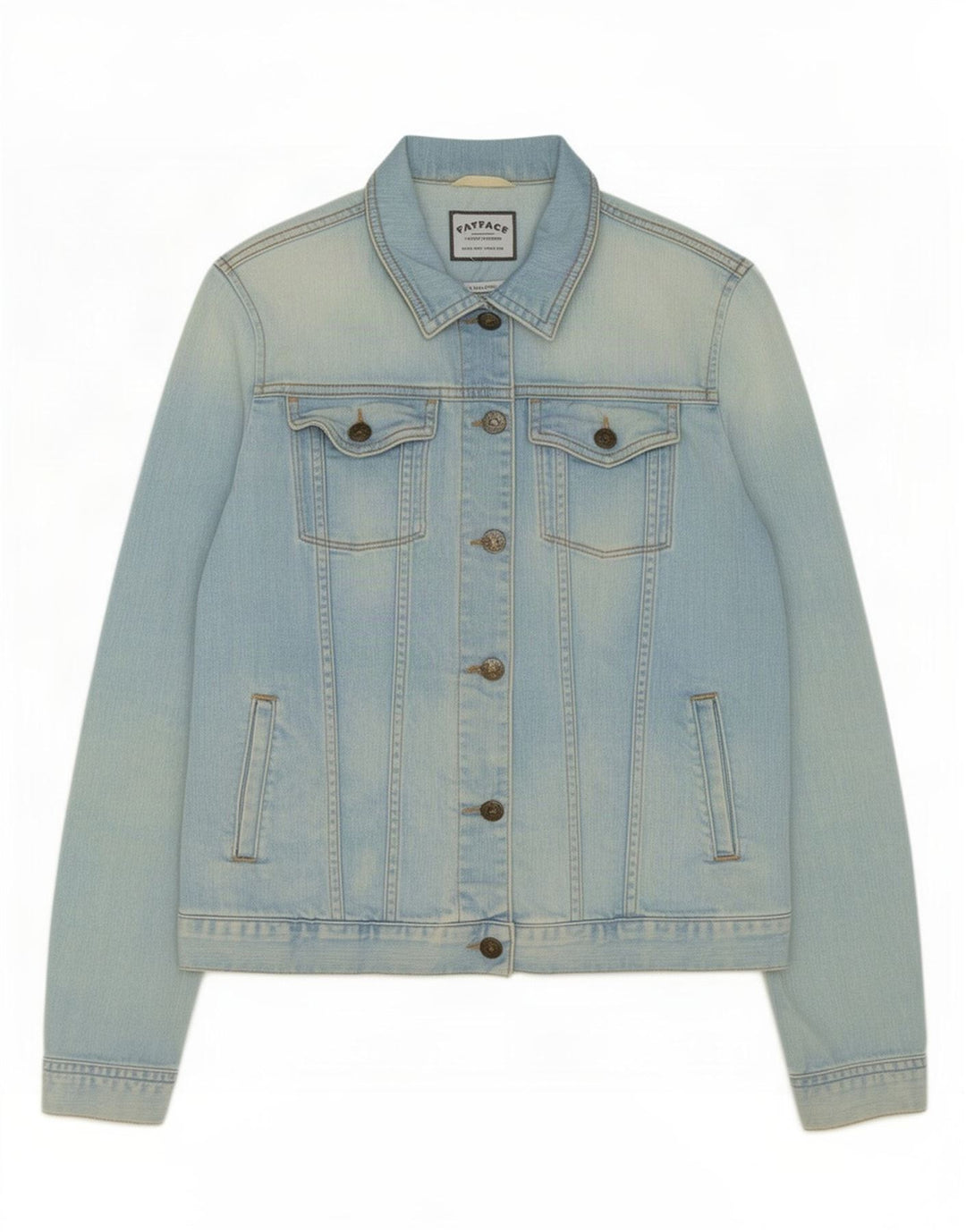 Fat Face Womens Denim Jacket UK 12 Medium Blue Cotton