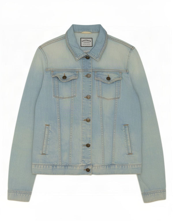 Fat Face Womens Denim Jacket UK 12 Medium Blue Cotton