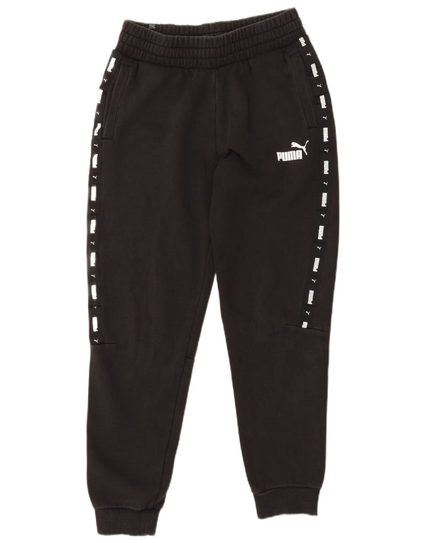 PUMA Mens Graphic Tracksuit Trousers Joggers Medium  Black Cotton