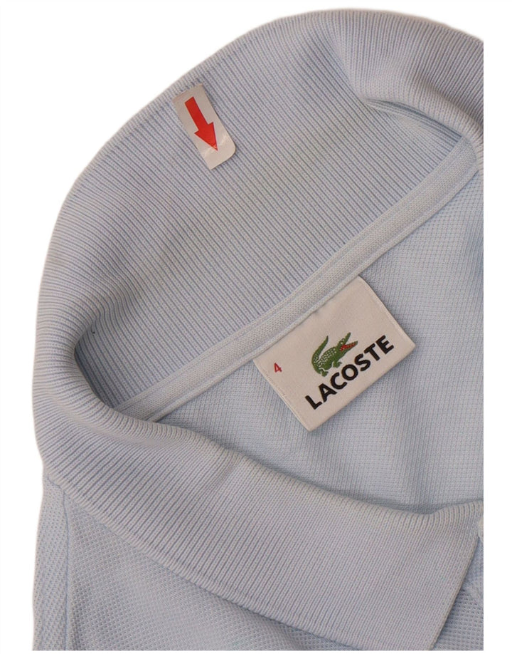 LACOSTE Mens Long Sleeve Polo Shirt Size 4 Medium Blue Cotton