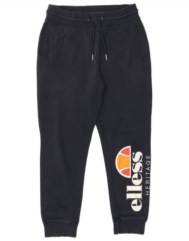 ELLESSE Womens Heritage Tracksuit Trousers Joggers UK 14 Medium Navy Blue