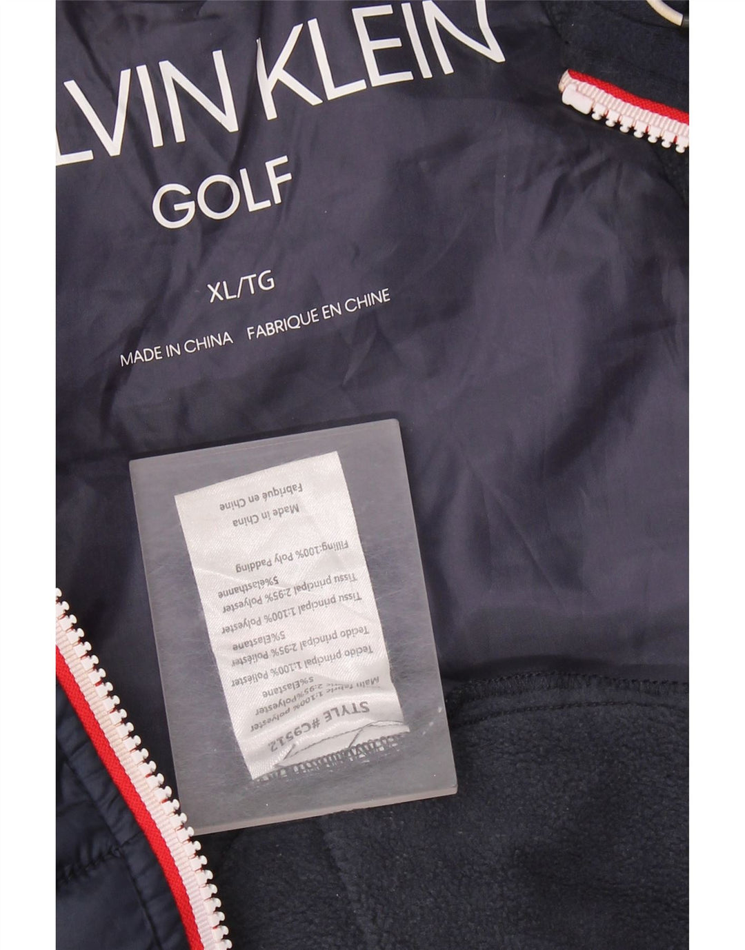 CALVIN KLEIN Mens Padded Gilet UK 42 XL Navy Blue Polyester