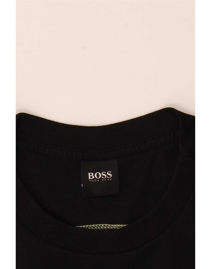 Hugo Boss Mens Graphic Sweatshirt Jumper Large Black Cotton