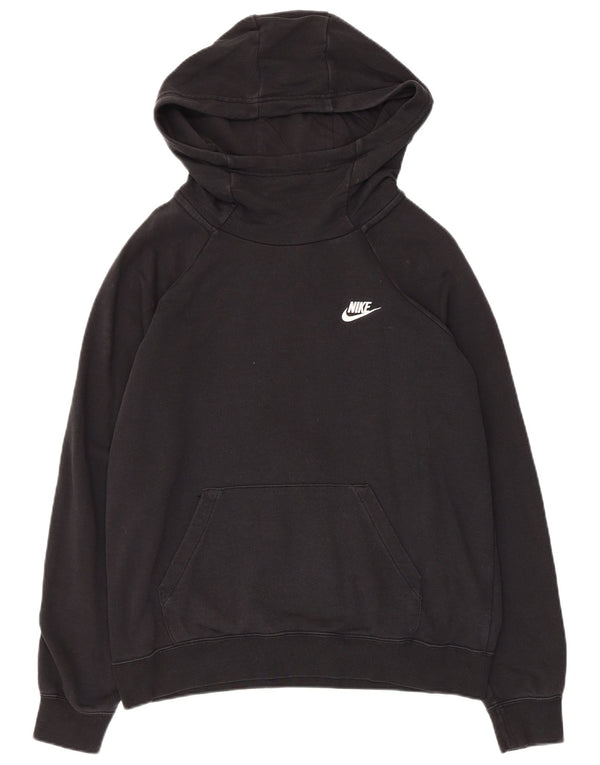 NIKE Mens Hoodie Jumper Medium Black Cotton