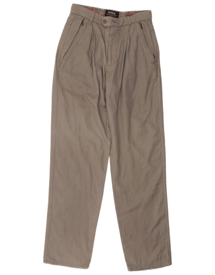 POP 84 Mens Pegged Suit Trousers W34 L34 Grey Viscose