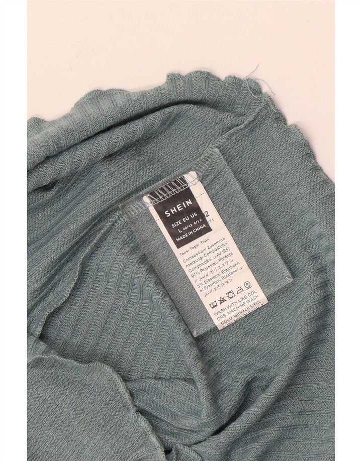 Shein Womens Sleeveless Crop Top UK 14 Large Grey Polyester
