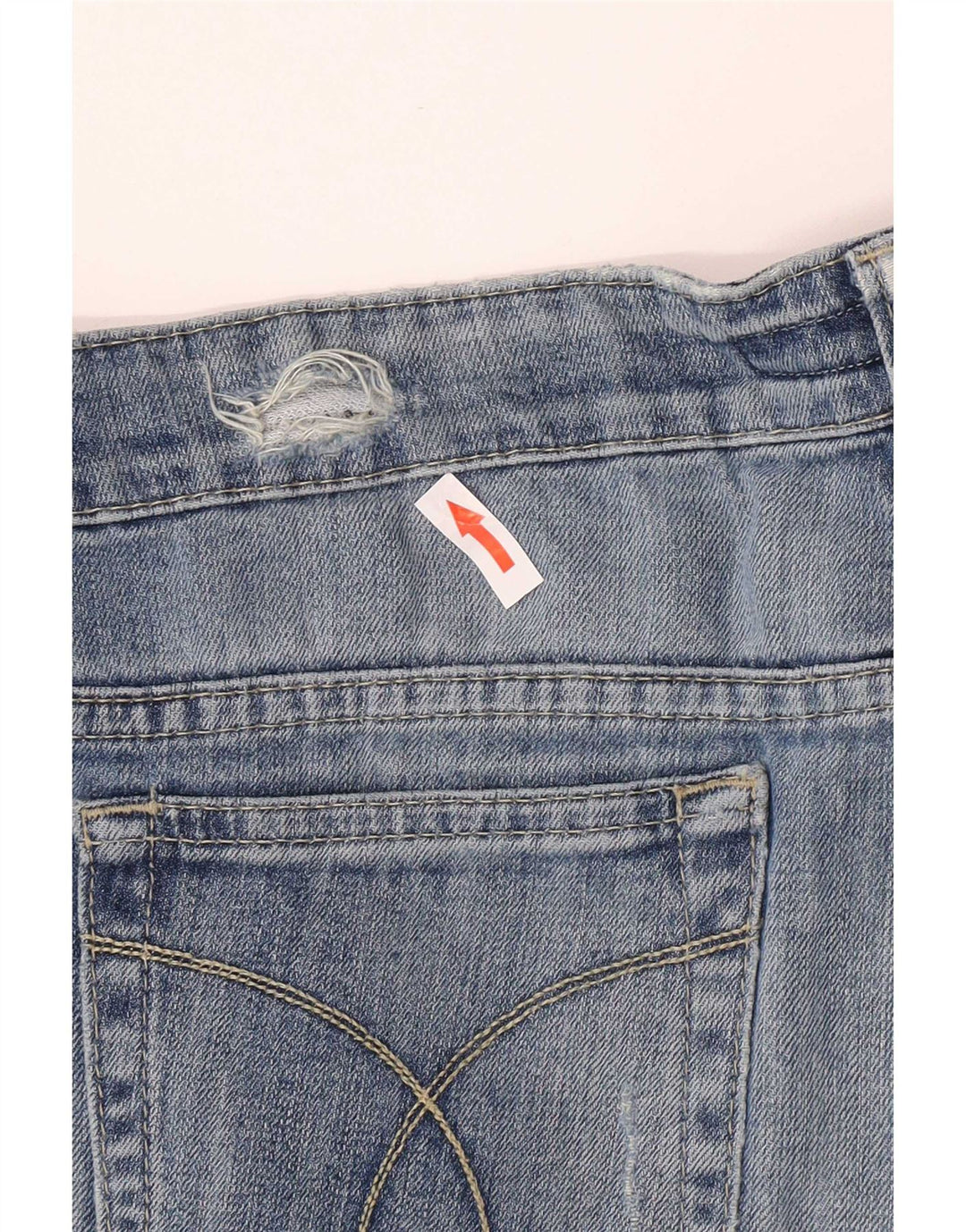 Calvin Klein Womens Distressed Slim Jeans W32 L33 Blue