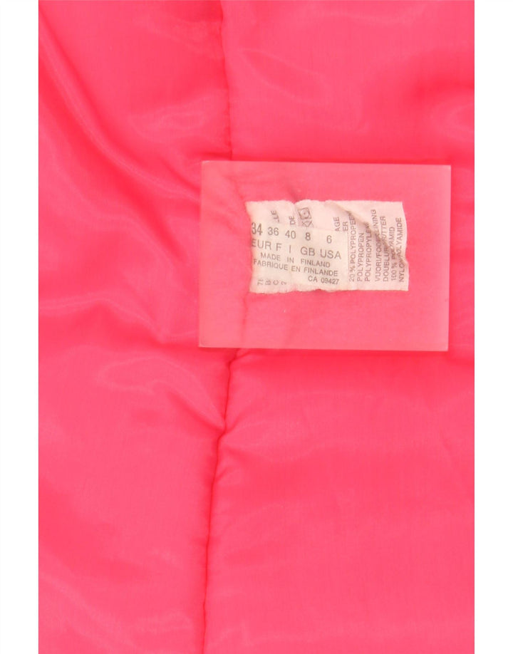Vintage Womens Oversized Padded Coat UK 8 Small Pink Cotton