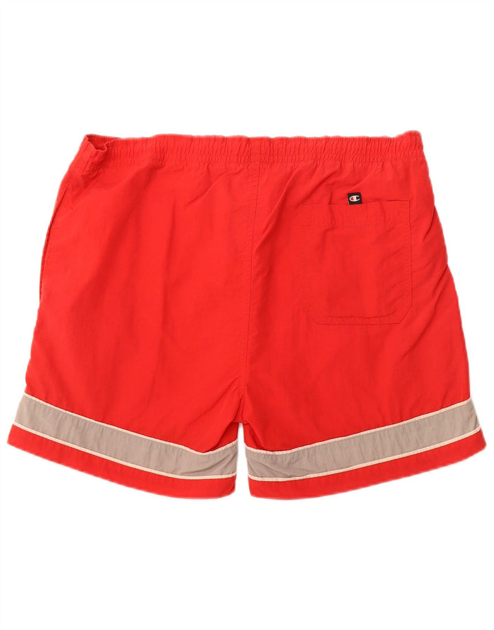 CHAMPION Mens Swimming Shorts Large Red Colourblock