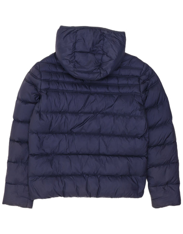 CALVIN KLEIN JEANS Mens Hooded Padded Jacket UK 40 Large Navy Blue Nylon