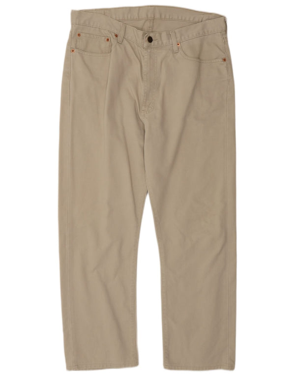 Levi's Mens 505 Straight Casual Trousers W36 L28 Beige Cotton