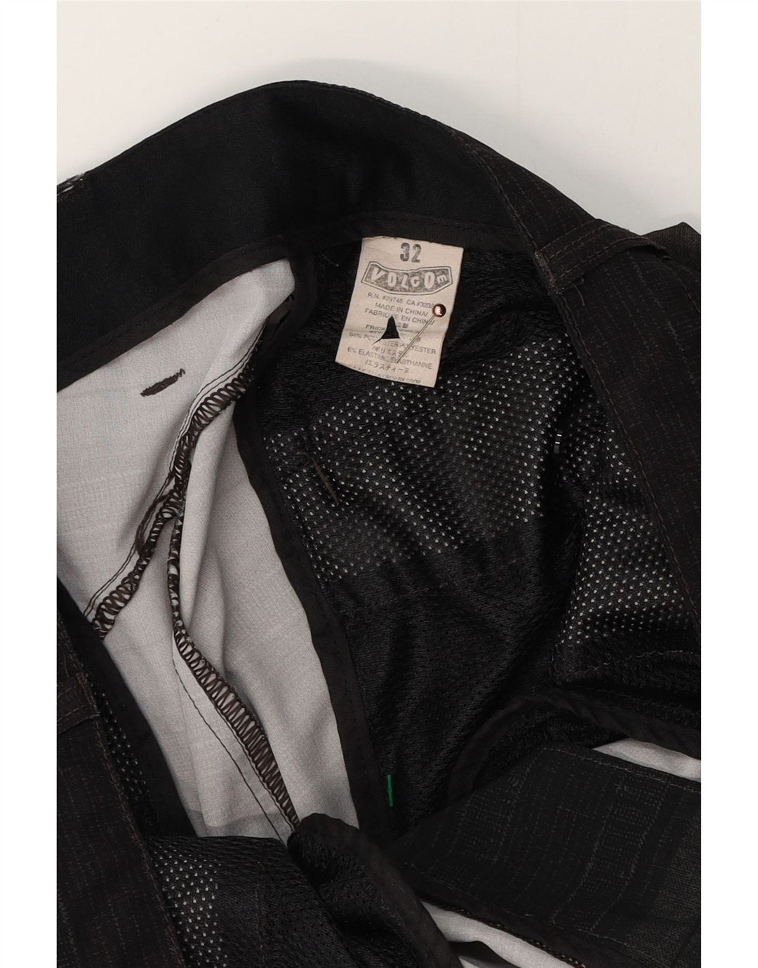 VOLCOM Mens Cargo Shorts W32 Large Grey Striped Polyester