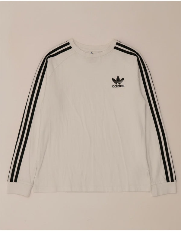 Adidas Boys Top Long Sleeve 12-13 Years White Cotton