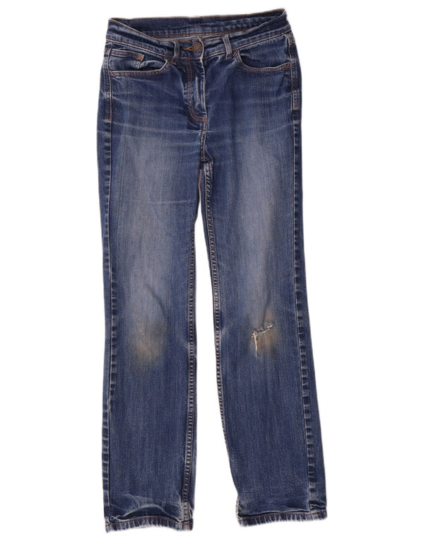 Marks & Spencer Womens Straight Jeans UK 8 Small W26 L29 Blue Cotton