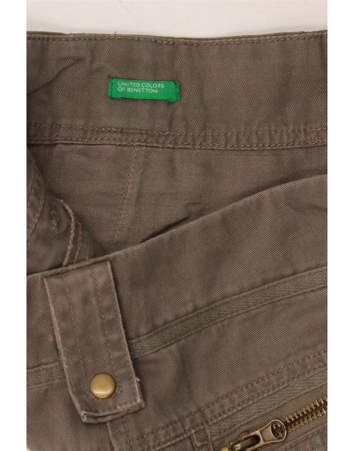 BENETTON Womens Straight Cargo Trousers W34 L32 Khaki Vintage Benetton and Second-Hand Benetton from Messina Hembry 
