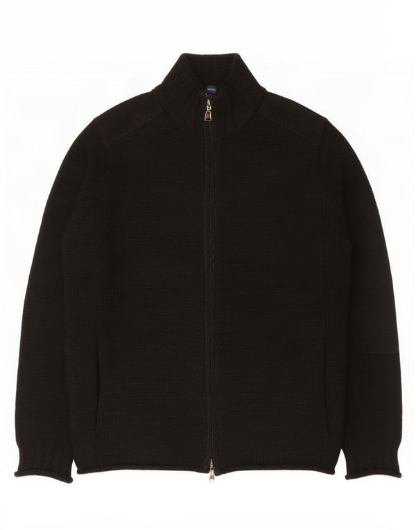 French Connection Mens Cardigan Sweater Medium Black Wool