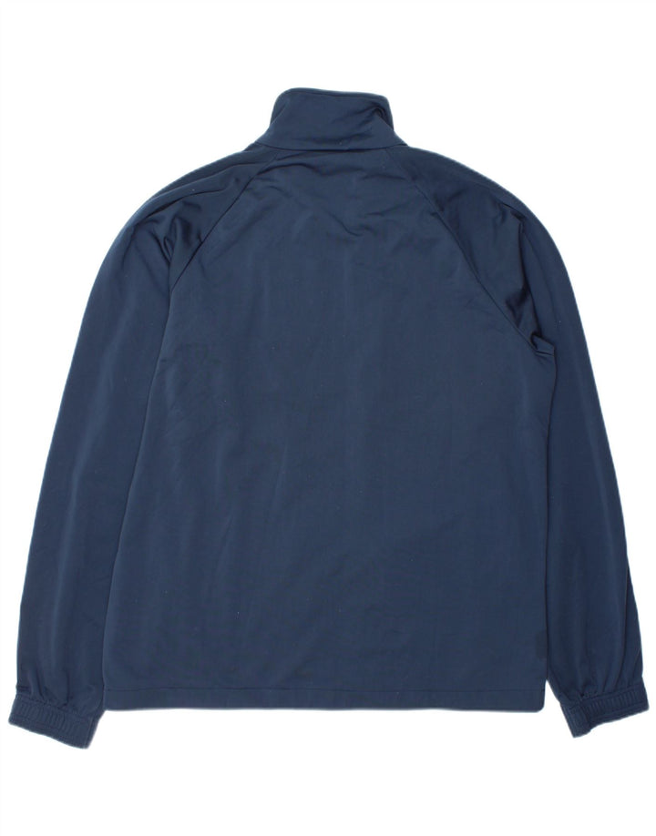Asics Mens Tracksuit Top Jacket XL Navy Blue Striped Polyester