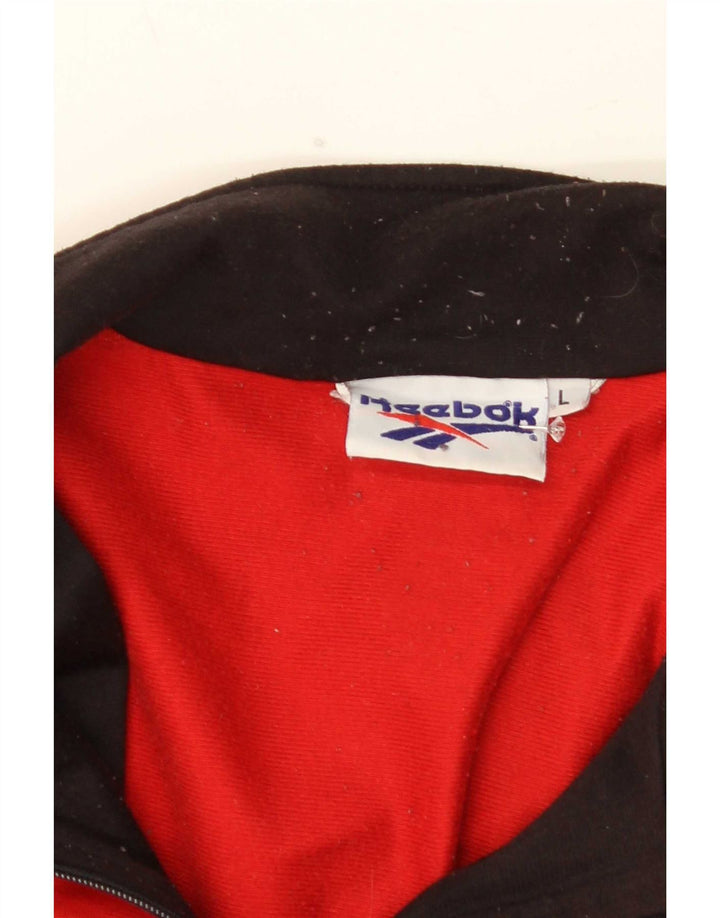 Reebok Mens Graphic Tracksuit Top Jacket Large Red Colourblock