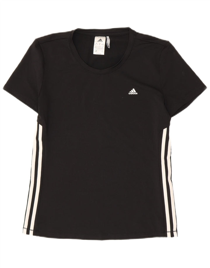 ADIDAS Womens Climalite T-Shirt Top UK 12/14 Medium Black Polyester