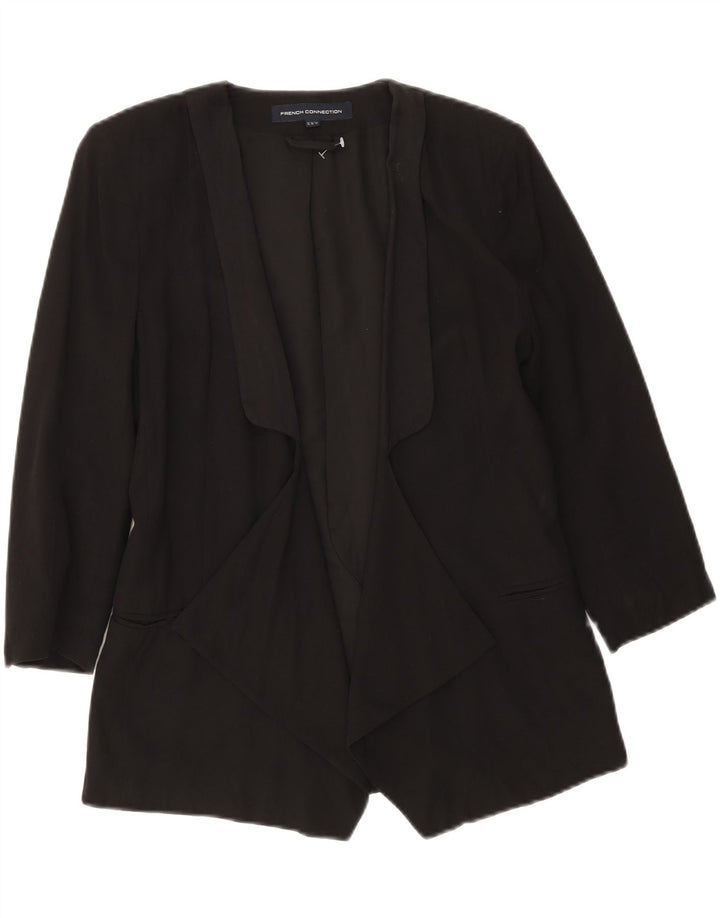 French Connection Womens 3/4 Sleeve Open Blazer Jacket UK 10 Small Black